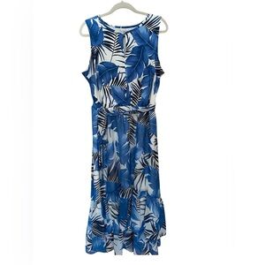 Lane Bryant Hi-Low Maxi Dress | Blue & White Floral, Size 16